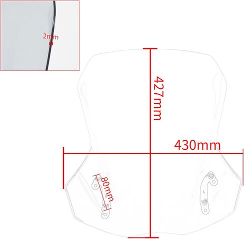 Motorcycle Windshield Windscreen Flyscreen Protector Compatible with DL650 V Strom 650 2017-2023 Airflow Wind Deflector (Light Smoke) in Kuwait
