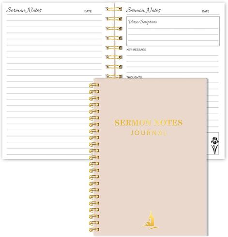 Gersoniel Sermon Notes Notebook & Sermon Notes Journal، دفتر ملاحظات مسيحي موجه، مجلة الصلاة للنقاط الرئيسية، انعكاس آيات الكتاب المقدس، هدية روحية للرجال والنساء لوازم دراسة الكتاب المقدس، بيج in Kuwait