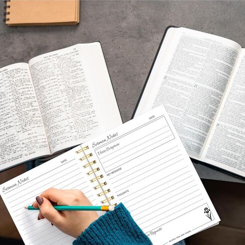 Gersoniel Sermon Notes Notebook & Sermon Notes Journal، دفتر ملاحظات مسيحي موجه، مجلة الصلاة للنقاط الرئيسية، انعكاس آيات الكتاب المقدس، هدية روحية للرجال والنساء لوازم دراسة الكتاب المقدس، بيج in Kuwait
