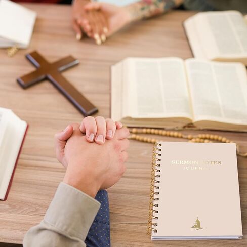 Gersoniel Sermon Notes Notebook & Sermon Notes Journal، دفتر ملاحظات مسيحي موجه، مجلة الصلاة للنقاط الرئيسية، انعكاس آيات الكتاب المقدس، هدية روحية للرجال والنساء لوازم دراسة الكتاب المقدس، بيج in Kuwait