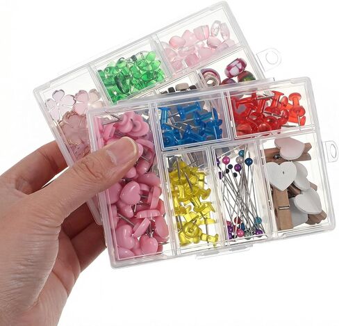 2Pcs Plastic Organizer Box with Dividers, 6 Grids Mini Organizer Clear Small Plastic Storage Box for Jewelry Rhinestones Beads Craft Small Parts in Kuwait