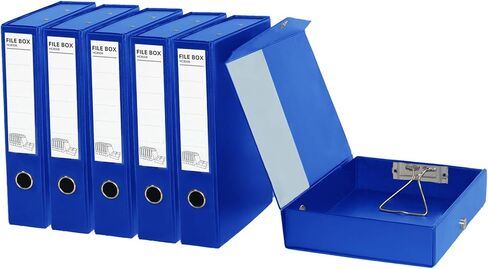6 Pack Foldable Plastic Box Files A4 with Metal Clip,65mm Spine,Document Archive Folders for Office（Black） in Saudi Arabia