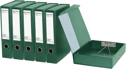 6 Pack Foldable Plastic Box Files A4 with Metal Clip,65mm Spine,Document Archive Folders for Office（Black） in Saudi Arabia