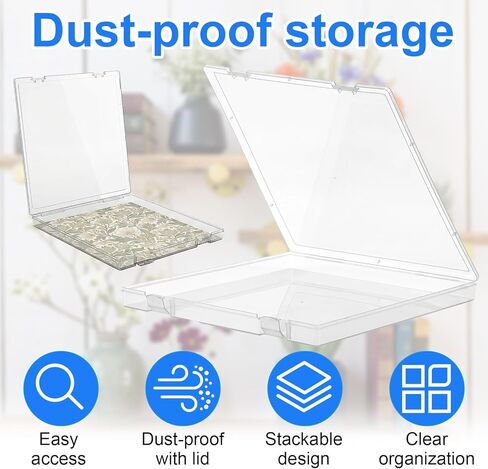 6 Pack 12x12 Scrapbook Paper Storage, Stackable Paper Storage Containers Plastic File Storage Organizer for Paper File, Photo, Art Craft Supply, Office Supply organization, Inner Size 12.2x12.2x0.85in in Kuwait
