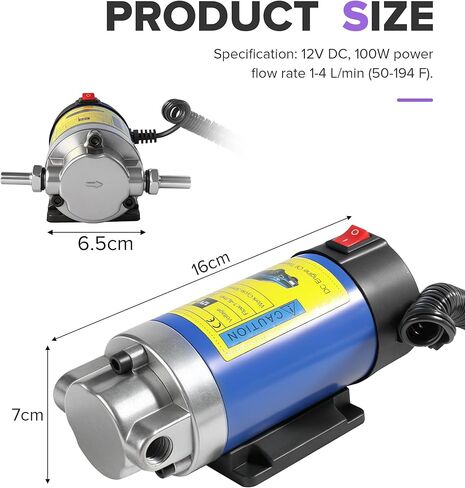 Oil Extractor Pump,Car Accessories Universal 12V Self-Priming Transmission Fluid Pump,Automotive Replacement Engine Oil Pumps,Suitable for Cars,Motorcycles,Pressure Washers,Lawn Mowers in Kuwait