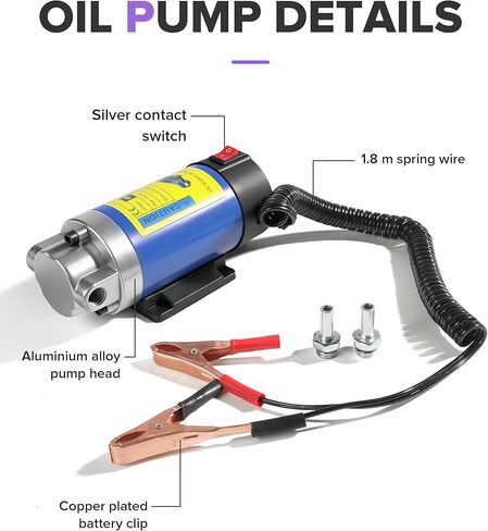 Oil Extractor Pump,Car Accessories Universal 12V Self-Priming Transmission Fluid Pump,Automotive Replacement Engine Oil Pumps,Suitable for Cars,Motorcycles,Pressure Washers,Lawn Mowers in Kuwait