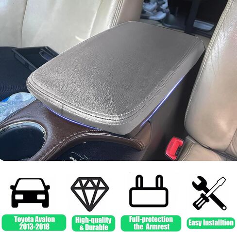 Center Console Cover for Avalon 2013-2018, Premium PU Leather Middle Console Cover Scratch-Resistant & Stylish Upgrade for Avalon Interior Accessories - Gray in Kuwait