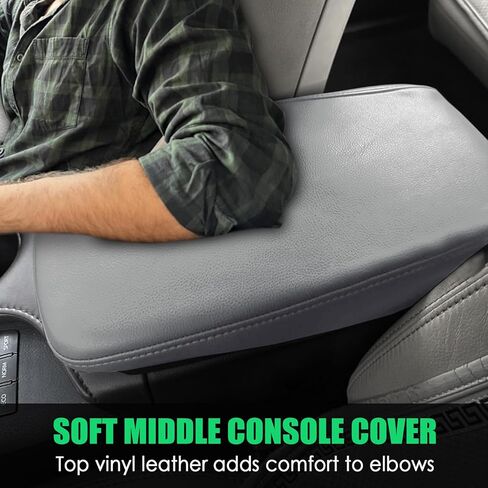 Center Console Cover for Avalon 2013-2018, Premium PU Leather Middle Console Cover Scratch-Resistant & Stylish Upgrade for Avalon Interior Accessories - Gray in Kuwait