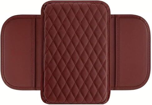Car Center Console Cover, Microfiber Leather Car Armrest Cover Cushion with 2 Storage Bags, Upgraded Scratch & Wear Resistant Vehicle Arm Rest Pad, Universal for SUV, Sedan, Truck (Pink) in Saudi Arabia