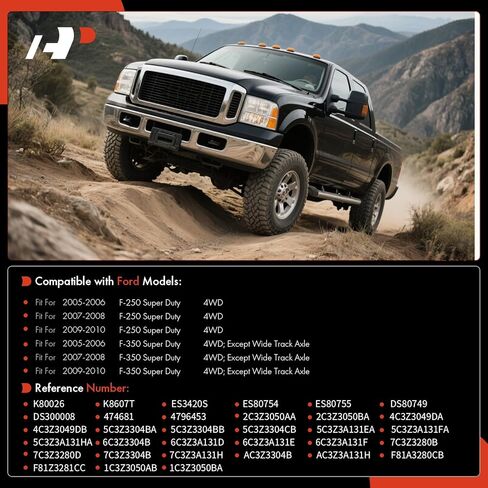 A-Premium Set of 9, Front Upper & Lower Ball Joint, Outer Tie Rod End with Sleeve, Drag Link At Pitman Arm, Compatible with Ford F-250/350 Super Duty 2005-2010, 4WD Only & Without Extended Axle in Kuwait