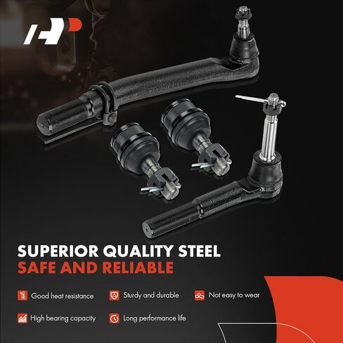 A-Premium Set of 9, Front Upper & Lower Ball Joint, Outer Tie Rod End with Sleeve, Drag Link At Pitman Arm, Compatible with Ford F-250/350 Super Duty 2005-2010, 4WD Only & Without Extended Axle in Kuwait
