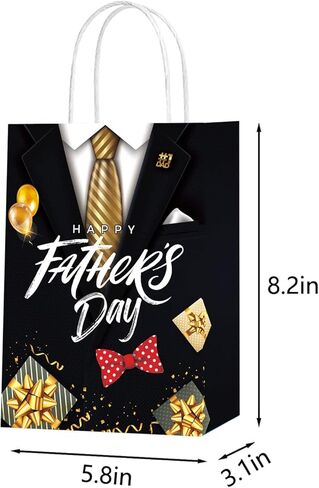 16 Pack Fathers Day Gift Bags Father's Day Paper Bags for Fathers Theme Darty Decoration in Kuwait