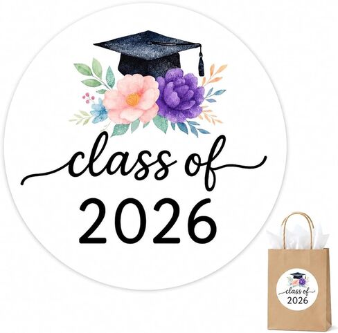 2026 Graduation Stickers Labels: A Sweet Ending Permanent Strong Paper Adhesive 120 Pcs (20 Sheets) 1.6" Round Decals for Envelopes Water Bottles Gift Boxes Party Favors Decor Supplies in Saudi Arabia