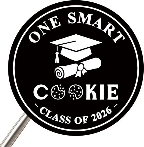 Class of 2026 Graduation Party Stickers 60PCS, 2" Round Labels for Envelope Seals, Graduation Favors Stickers, Senior Graduation Decorations (Black Gold, Smart Cookie) in Saudi Arabia