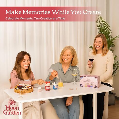 Moon Garden Candle Making Kit, Dessert Theme DIY Candle Kit for Adults, Fragrence Oils, Soy Wax Whip Cream and Toppings, The Complete Craft Set - Gift for All Loved Ones in Saudi Arabia