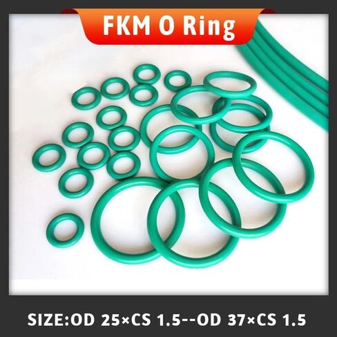 100 قطعة FKM الفلور المطاط O-حلقة CS 1.5 مللي متر/OD 25/26/27/28/29/30/31/32/33/34/35/36/37 مللي متر (OD27XCS1.5X100pcs) in Kuwait