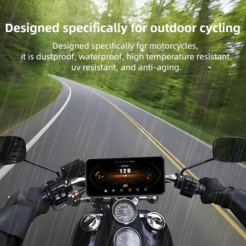 SUNGOOYUE Front and Rear Camera Motorcycle Dash Cam, 6.25 Inch 2K Front and Rear Camera Motorcycle Driving Recorder for Riding Safety Nan in Kuwait