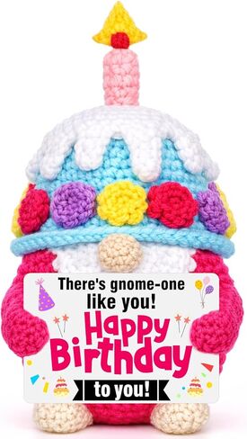 XgiftCreat Birthday Gifts for Women Girls - Funny Crochet Birthday Gnome Present for Teen Girls Best Friend Female Coworker Daughter Sister Mom Her Men, Happy Birthday Gifts Idea Bday Decorations in Saudi Arabia