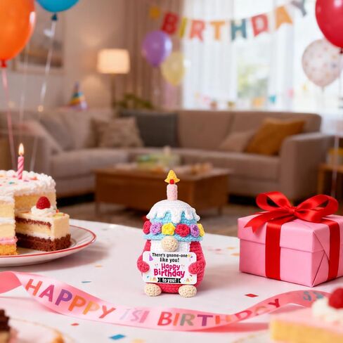 XgiftCreat Birthday Gifts for Women Girls - Funny Crochet Birthday Gnome Present for Teen Girls Best Friend Female Coworker Daughter Sister Mom Her Men, Happy Birthday Gifts Idea Bday Decorations in Saudi Arabia