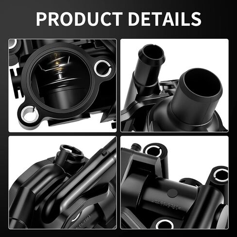 902-201 مجموعة مبيت ترموستات تبريد المحرك المقوى مع منفذ المياه وحشيات تناسب Ford Escape 2001-2004، Ford Focus 2000-2004، Mazda Tribute 2001-2004 - F8RZ8575CA، SK902201 in Kuwait