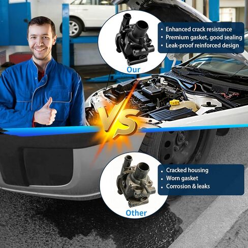 902-201 مجموعة مبيت ترموستات تبريد المحرك المقوى مع منفذ المياه وحشيات تناسب Ford Escape 2001-2004، Ford Focus 2000-2004، Mazda Tribute 2001-2004 - F8RZ8575CA، SK902201 in Kuwait