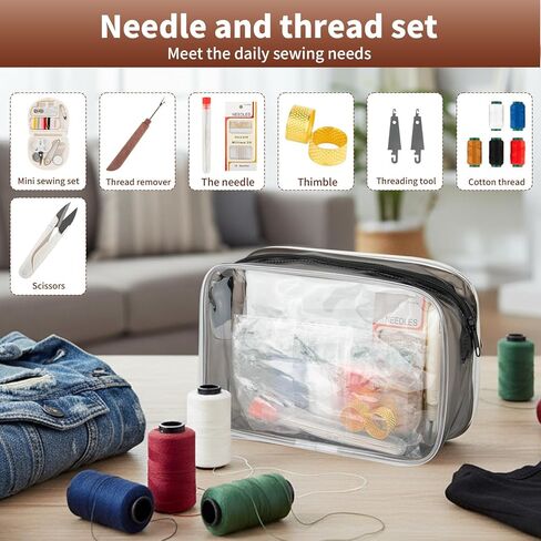Steel Needles for Hand Sewing, 38PCS Sewing Tool Set, Needles Thread Hand Repair Tools, Stainless Steel Sewing Needle Kit, Big Eye Steel Needle Set, Min Travel Sewing Kit, Portable DIY Handcraft Set in Saudi Arabia