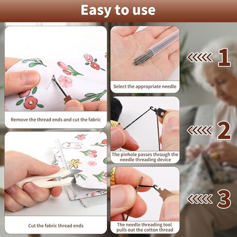 Steel Needles for Hand Sewing, 38PCS Sewing Tool Set, Needles Thread Hand Repair Tools, Stainless Steel Sewing Needle Kit, Big Eye Steel Needle Set, Min Travel Sewing Kit, Portable DIY Handcraft Set in Saudi Arabia