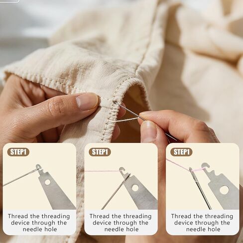 XUEGUNIANG 44Pcs Big Eye Steel Sewing Needles Kit,Stainless Steel Needles for Hand Sewing Kit,with Packaging Bag,Thread Ripper, Needle Threaders, Threads and Thimbles (44Pack) in Saudi Arabia
