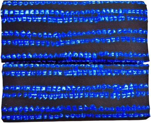 African Ankara Fabric, Navy Blue Polyester Tribal Print, 6 Yards x 45 Inches, Dashiki Wax Pattern for Party Dress Making in Saudi Arabia
