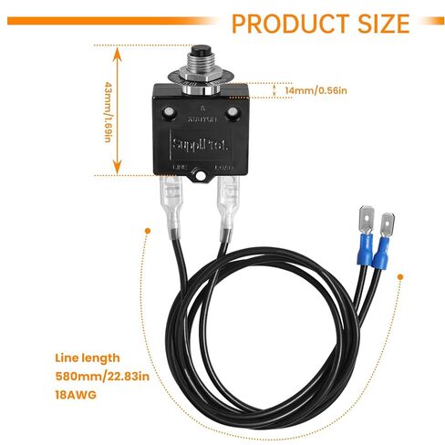 2-Pack 3 AMP 5 AMP Push Button Resettable Fuse Kit, HVAC Circuit Tester Tool for Circuit Breaker Rated 32V DC & 125/250V AC in Saudi Arabia