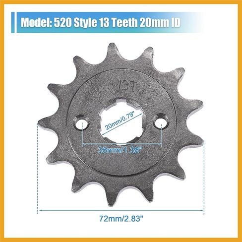 1 Set 520 Style 13 Teeth 20mm ID Motorcycle Front Engine Sprocket Fit for 50cc 70cc 110cc 125cc Motorcycle Dirt Pit Bike Mini Bike ATV Replacement in Saudi Arabia