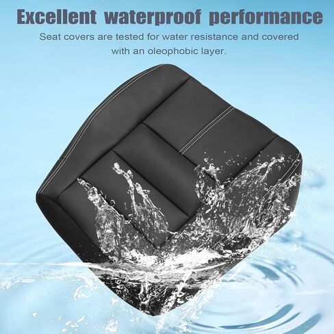FZJDSD Black Driver & Passenger Bottom & Top Lean Back Microfiber Leather Replacement Seat Covers & Two Seat Foam Cushion Compatible with Ford F250 F350 F450 F550 Super Duty Lariat 2008 2009 2010 in Kuwait