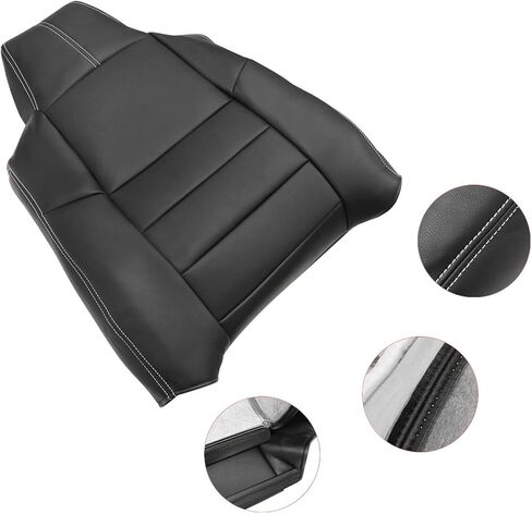 FZJDSD Black Driver & Passenger Bottom & Top Lean Back Microfiber Leather Replacement Seat Covers & Two Seat Foam Cushion Compatible with Ford F250 F350 F450 F550 Super Duty Lariat 2008 2009 2010 in Kuwait