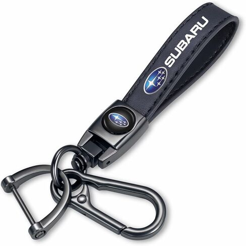 Genuine Leather Car Keychain Keyring Accessories Compatible with Subaru Series Car Keychains Family Present for Man and Woman（Black） in Kuwait