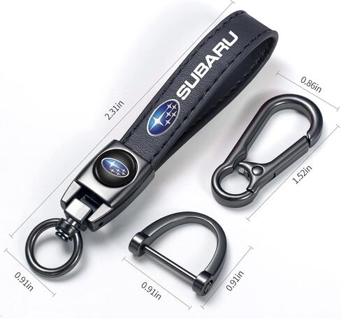 Genuine Leather Car Keychain Keyring Accessories Compatible with Subaru Series Car Keychains Family Present for Man and Woman（Black） in Kuwait