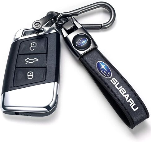 Genuine Leather Car Keychain Keyring Accessories Compatible with Subaru Series Car Keychains Family Present for Man and Woman（Black） in Kuwait