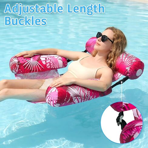 FindUWill Pool Floats Adult، 55 بوصة X-Large مغطاة بالقماش، كرسي طوف وحمام سباحة شبكي يطفو لحفلات الصيف على شاطئ البحيرة (ورقة خضراء) in Kuwait