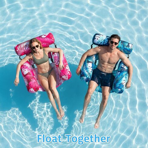 FindUWill Pool Floats Adult، 55 بوصة X-Large مغطاة بالقماش، كرسي طوف وحمام سباحة شبكي يطفو لحفلات الصيف على شاطئ البحيرة (ورقة خضراء) in Kuwait