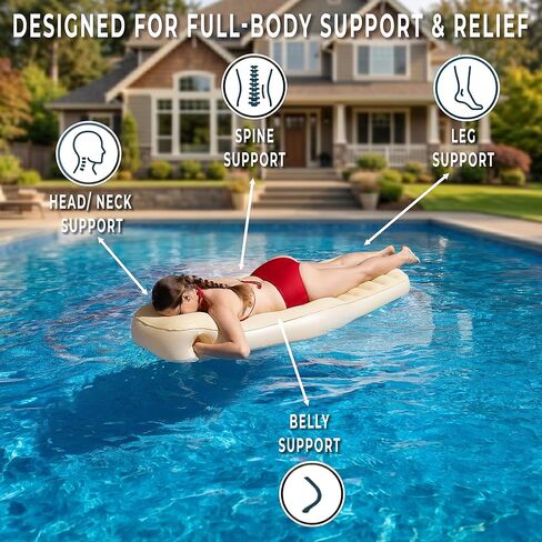 ZONETECH Inflatable Pregnancy Belly Pillow, Pregnancy Pool Float with Belly Hole for Stomach Sleepers, Mattress for Pregnant Women, Tanning Chair, Tummy Massage, Soft Velvet Top in Kuwait