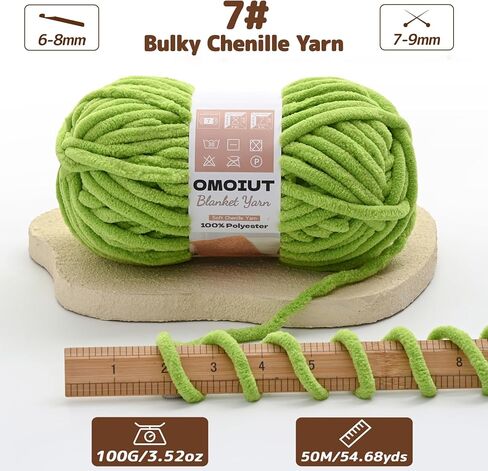 3 Pack of White Chunky Chenille Yarn for Crocheting, Soft Baby Blanket Yarn, Chunky Knit Blanket Crochet Yarn, #7 Super Bulky, 10.6oz/164 yds Fluffy Velvet Amigurumi Yarn in Saudi Arabia