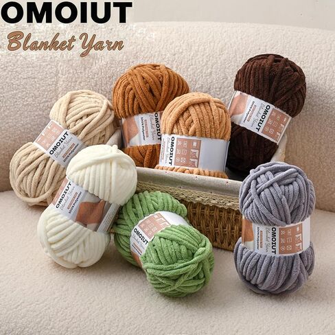 3 Pack of White Chunky Chenille Yarn for Crocheting, Soft Baby Blanket Yarn, Chunky Knit Blanket Crochet Yarn, #7 Super Bulky, 10.6oz/164 yds Fluffy Velvet Amigurumi Yarn in Saudi Arabia