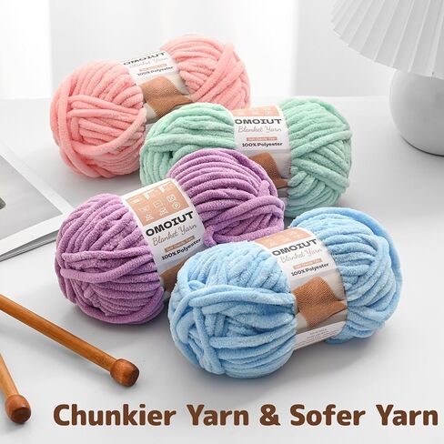 3 Pack of White Chunky Chenille Yarn for Crocheting, Soft Baby Blanket Yarn, Chunky Knit Blanket Crochet Yarn, #7 Super Bulky, 10.6oz/164 yds Fluffy Velvet Amigurumi Yarn in Saudi Arabia