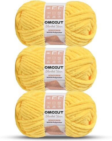 3 Pack of White Chunky Chenille Yarn for Crocheting, Soft Baby Blanket Yarn, Chunky Knit Blanket Crochet Yarn, #7 Super Bulky, 10.6oz/164 yds Fluffy Velvet Amigurumi Yarn in Saudi Arabia