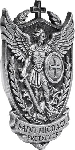 Saint Michael Archangel Car Emblem 3 Inch – Metal 3D Shield Badge, “Protect Us" Religious Car Sticker, Catholic Guardian Angel Auto Emblem in Saudi Arabia