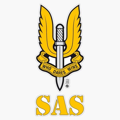 SAS Special Air Service Who Dares Wins British Military Insignia Emblem Yellow Wings Sword Magnet Reusable Car Decal – Indoor & Outdoor Use – 5 Inch in Kuwait