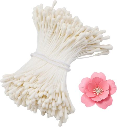 1200 Pcs Flower Stamens, 2mm Stamens for Flower Making, Double Heads Artificial Flowers Stamen, Artificial Flower Stamen for Crafts, Handmade Artificial Pistil for Flower Making Supplies Crafts in Saudi Arabia