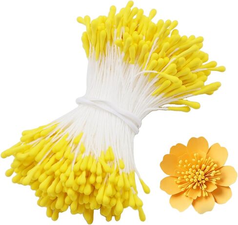 1200 Pcs Flower Stamens, 2mm Stamens for Flower Making, Double Heads Artificial Flowers Stamen, Artificial Flower Stamen for Crafts, Handmade Artificial Pistil for Flower Making Supplies Crafts in Saudi Arabia