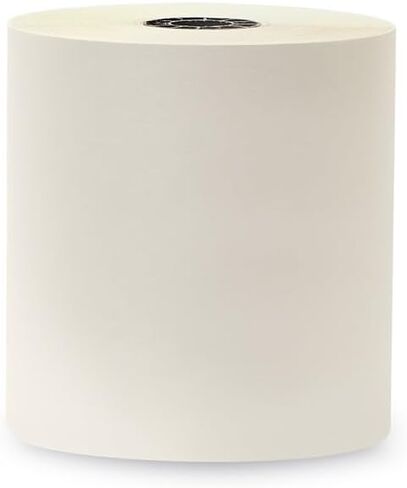 (46 Rolls + 6 Ribbons) 2 Ply Carbonless Rolls 3" X 95 Feet White/Yellow Receipt Paper POS Cash Register White/Canary With 6 Pcs of ERC 30/34/38 Ribbons in Saudi Arabia
