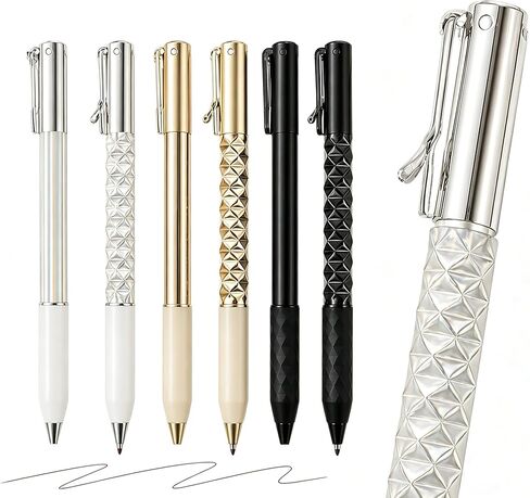 One-Click Deformation Fidget Pen, Funny Cool Gel Pen Black Ink, Fine point smooth writing pens, 6 Pcs Set with Gift Storage Pencil Case,Suitable for school, journaling, Work and gift-giving in Saudi Arabia