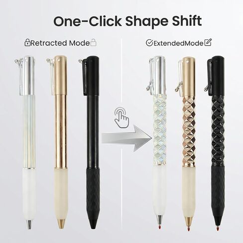 One-Click Deformation Fidget Pen, Funny Cool Gel Pen Black Ink, Fine point smooth writing pens, 6 Pcs Set with Gift Storage Pencil Case,Suitable for school, journaling, Work and gift-giving in Saudi Arabia
